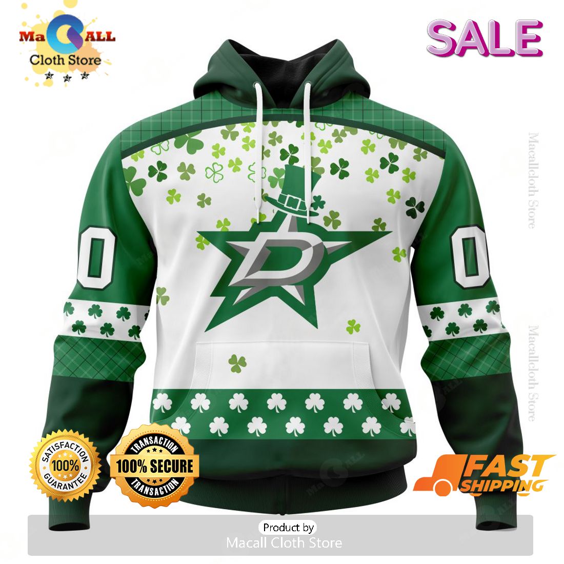 Personalized NHL Dallas Stars Special Design For St. Patrick Day Hoodie, Sweatshirt 3D
