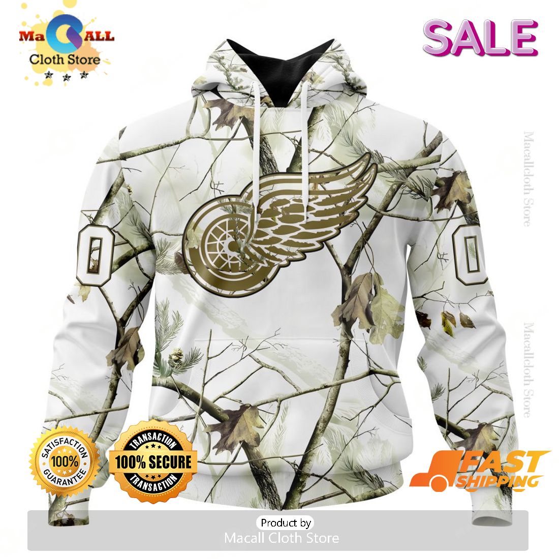 Personalized NHL Detroit Red Wings White Winter Hunting Camo Design Hoodie, Sweatshirt 3D Personalized NHL Detroit Red Wings White Winter Hunting Camo Design Hoodie, Sweatshirt 3D