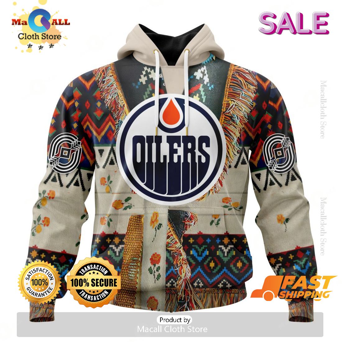 Personalized NHL Edmonton Oilers Special Native Costume Design Hoodie, Sweatshirt 3D Personalized NHL Edmonton Oilers Special Native Costume Design Hoodie, Sweatshirt 3D