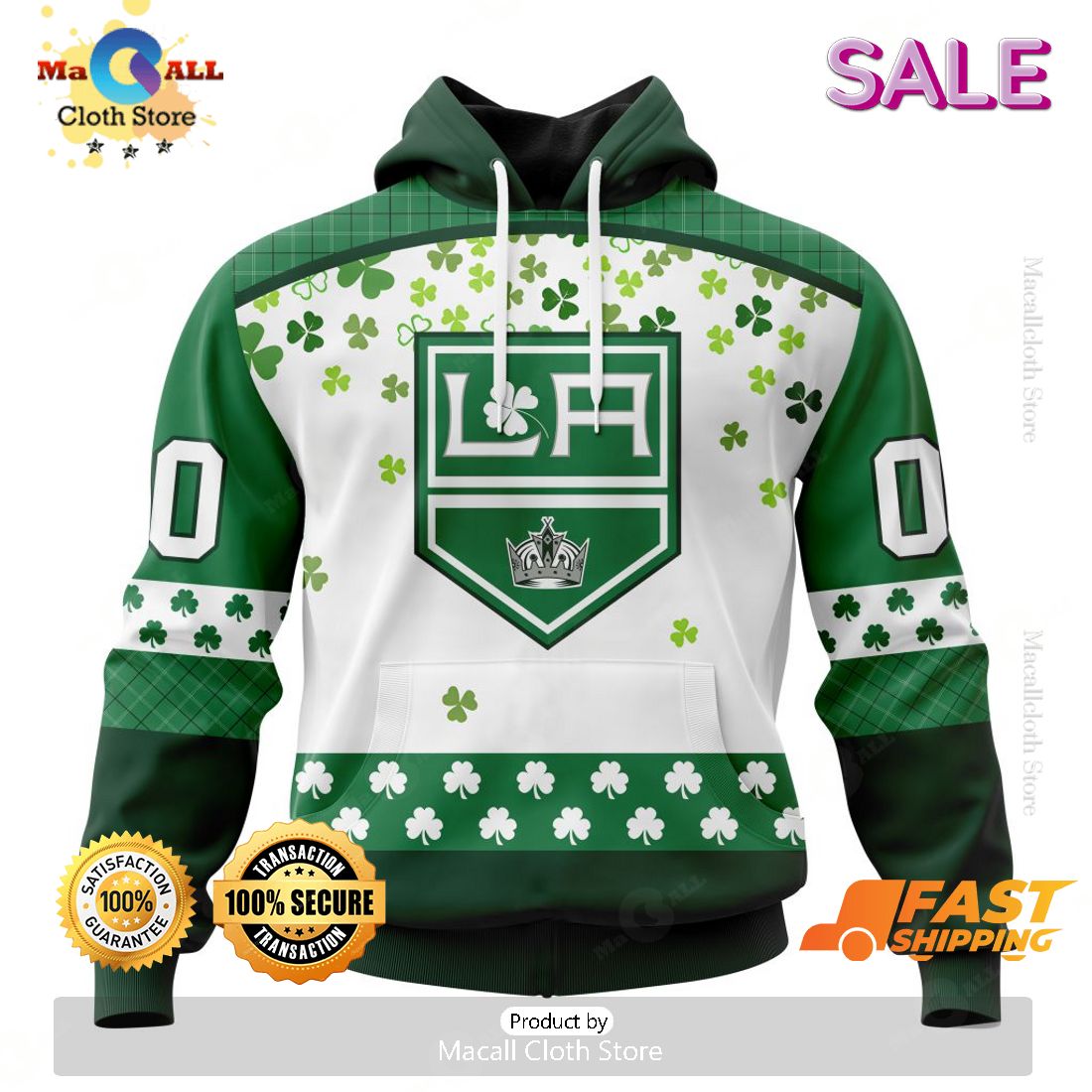 Personalized NHL Los Angeles Kings Special Design For St. Patrick Day Hoodie, Sweatshirt 3D