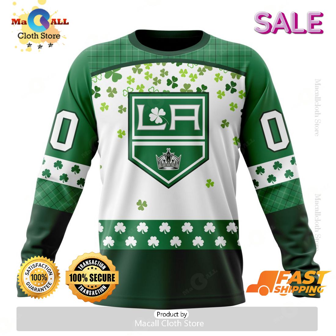Personalized NHL Los Angeles Kings Special Design For St. Patrick Day Hoodie, Sweatshirt 3D