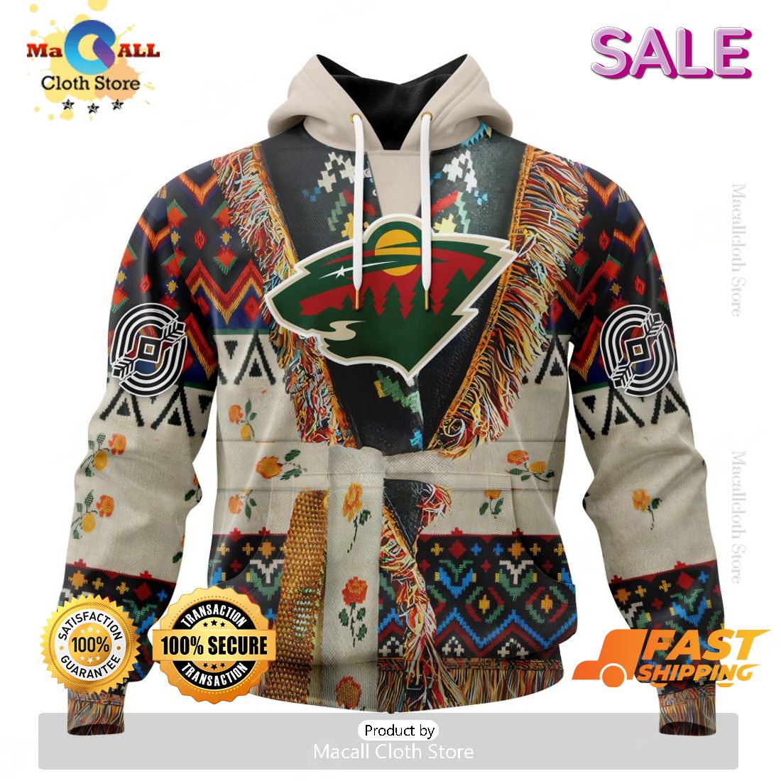 Personalized NHL Minnesota Wild Special Native Costume Design Hoodie, Sweatshirt 3D Personalized NHL Minnesota Wild Special Native Costume Design Hoodie, Sweatshirt 3D