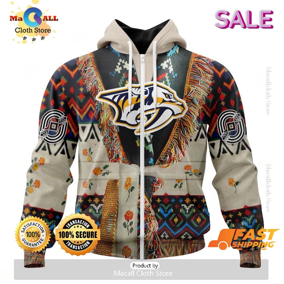Personalized NHL Nashville Predators Special Native Costume Design Hoodie, Sweatshirt 3D