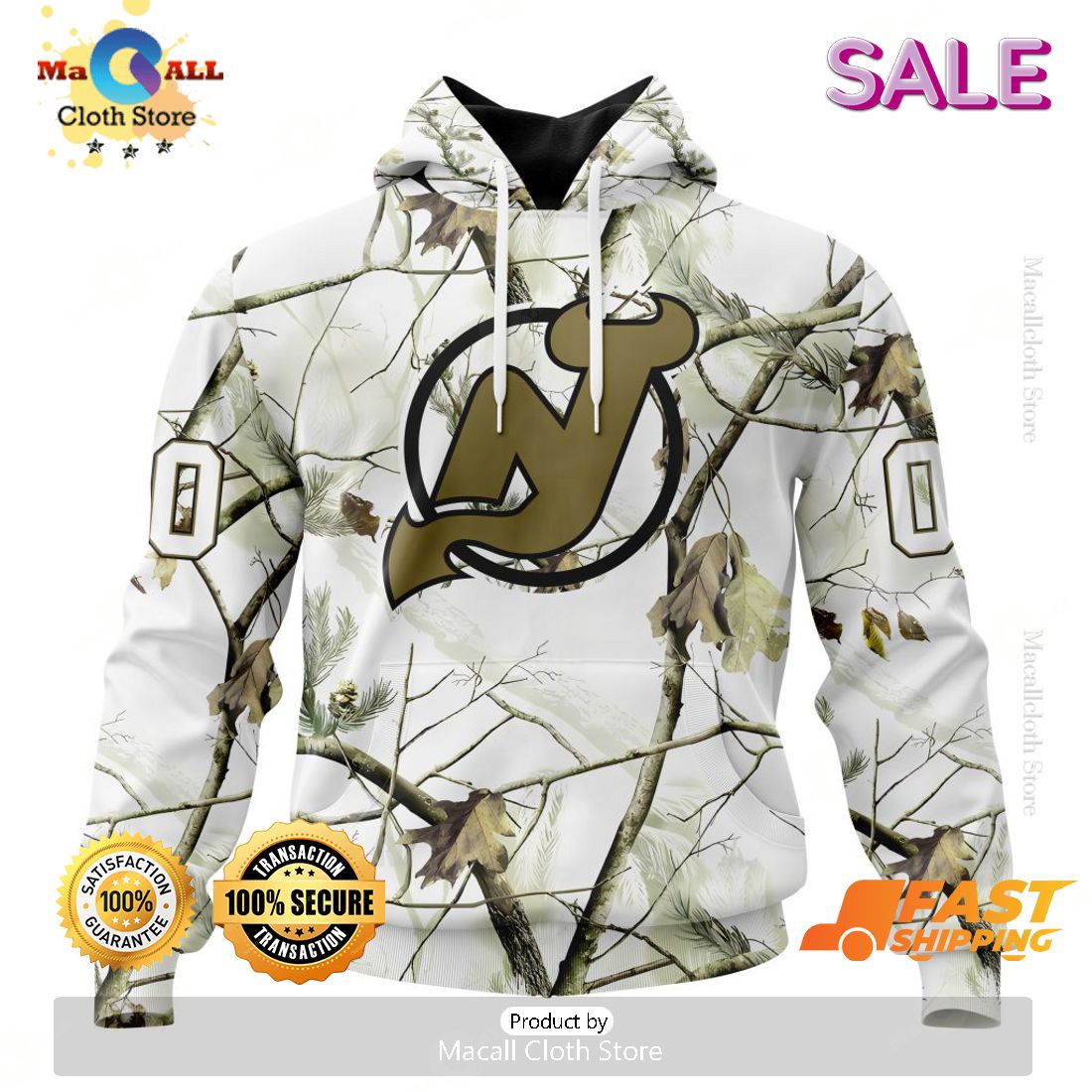 Personalized NHL New Jersey Devils White Winter Hunting Camo Design Hoodie, Sweatshirt 3D Personalized NHL New Jersey Devils White Winter Hunting Camo Design Hoodie, Sweatshirt 3D
