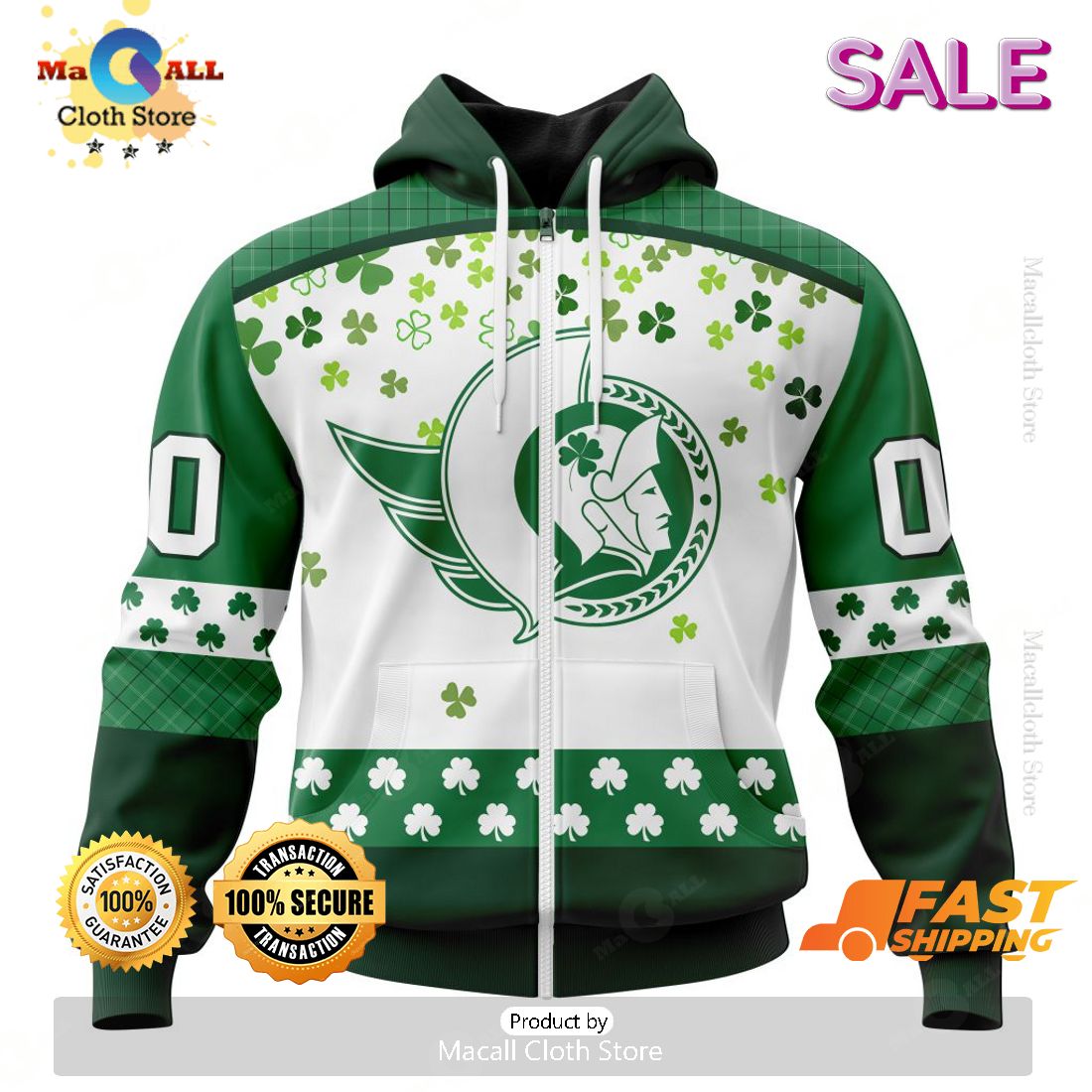 Personalized NHL Ottawa Senators Special Design For St. Patrick Day Hoodie, Sweatshirt 3D