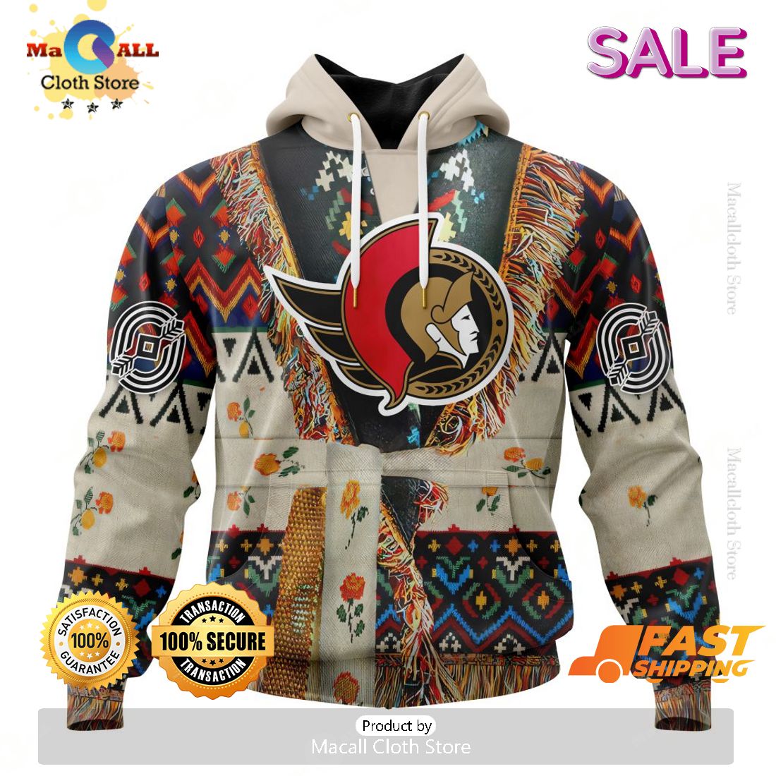 Personalized NHL Ottawa Senators Special Native Costume Design Hoodie, Sweatshirt 3D Personalized NHL Ottawa Senators Special Native Costume Design Hoodie, Sweatshirt 3D