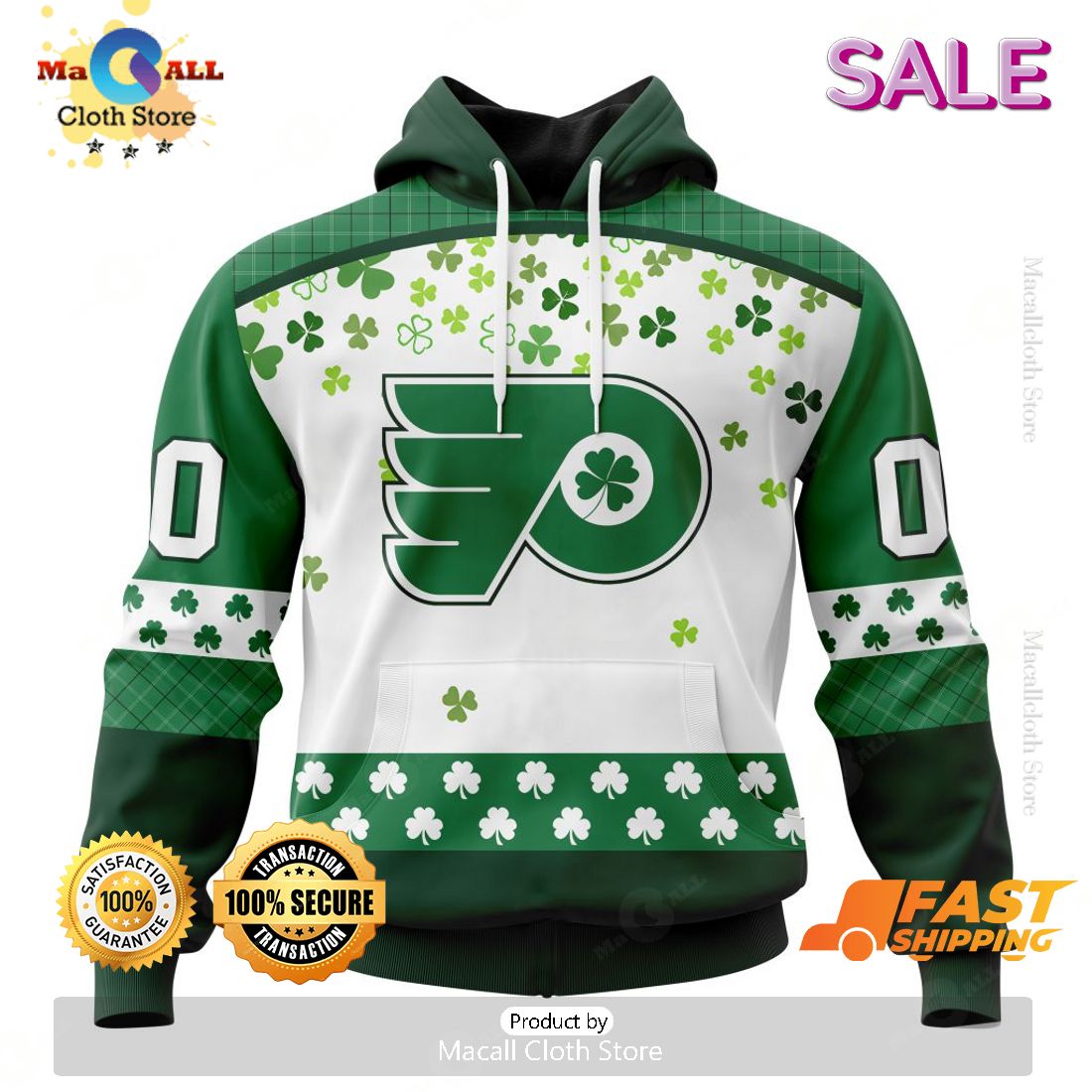 Personalized NHL Philadelphia Flyers Special Design For St. Patrick Day Hoodie, Sweatshirt 3D