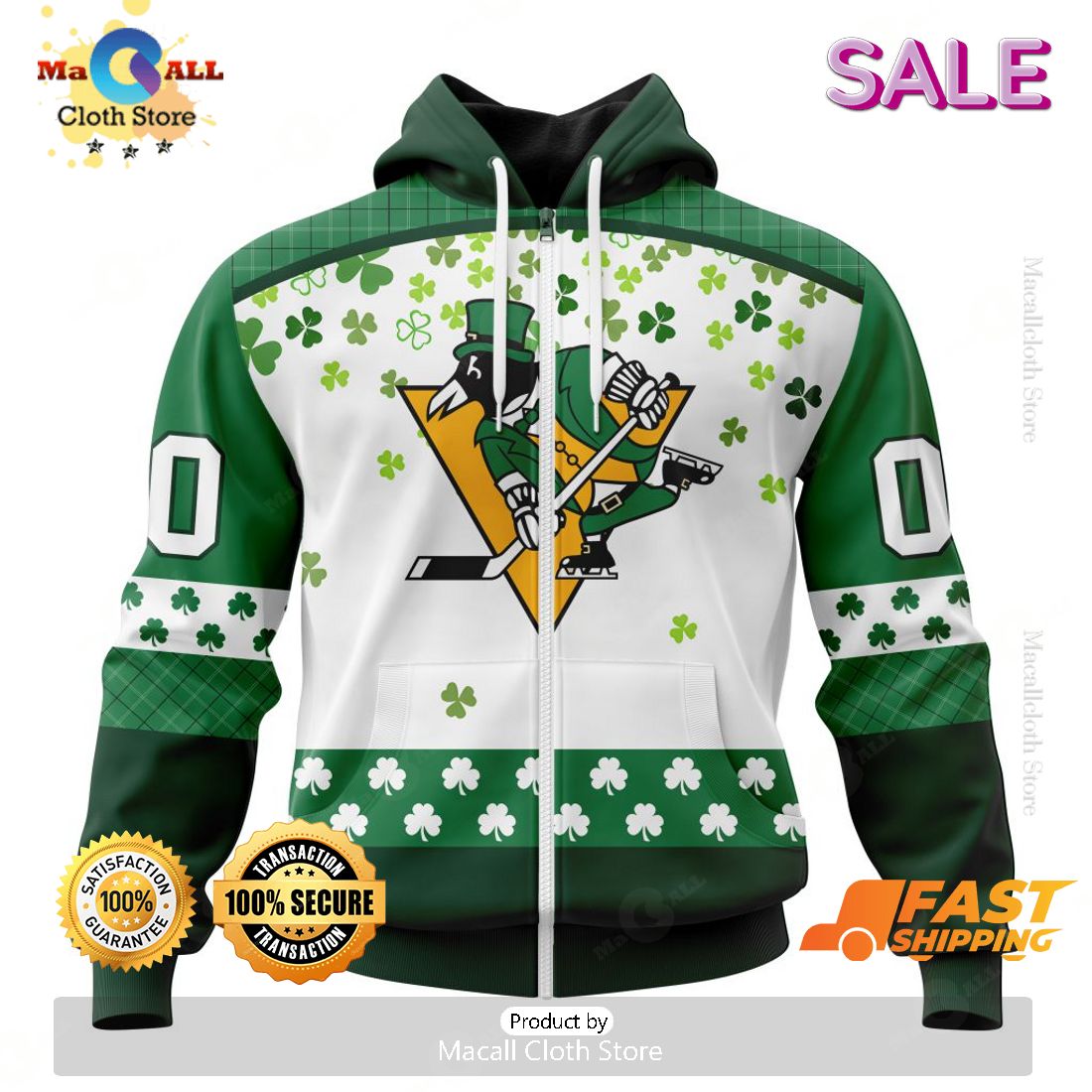 Personalized NHL Pittsburgh Penguins Special Design For St. Patrick Day Hoodie, Sweatshirt 3D