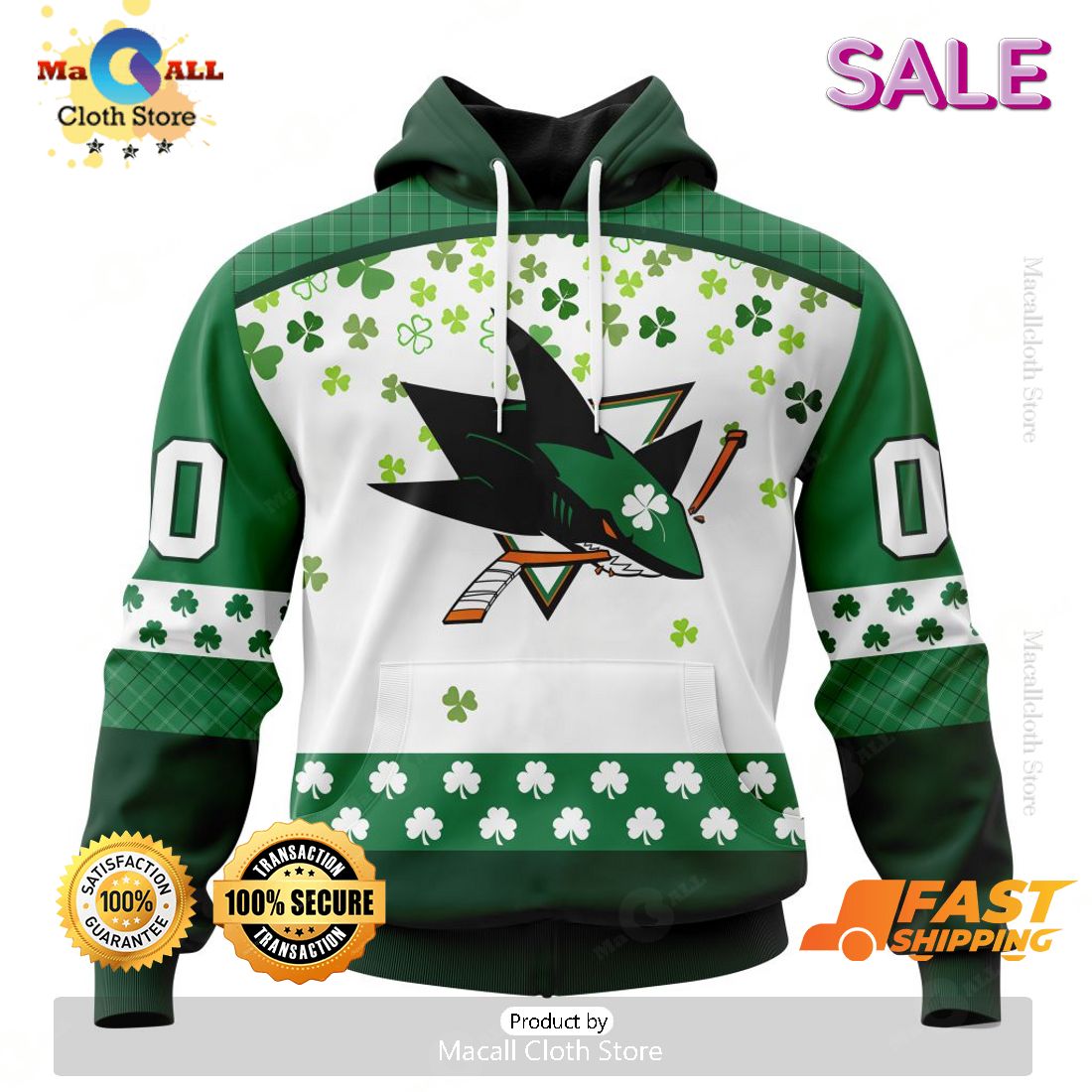 Personalized NHL San Jose Sharks Special Design For St. Patrick Day Hoodie, Sweatshirt 3D