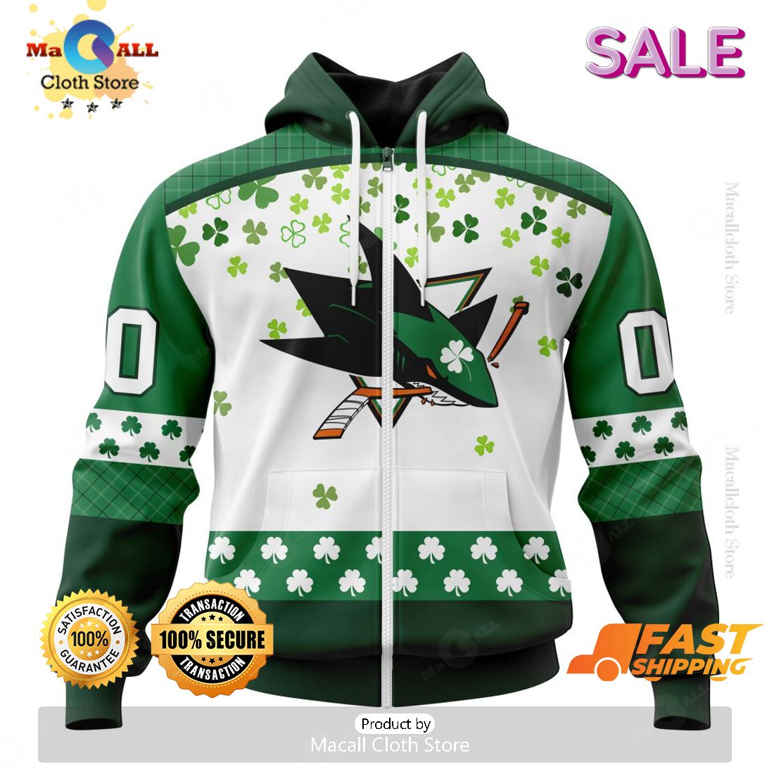 Personalized NHL San Jose Sharks Special Design For St. Patrick Day Hoodie, Sweatshirt 3D