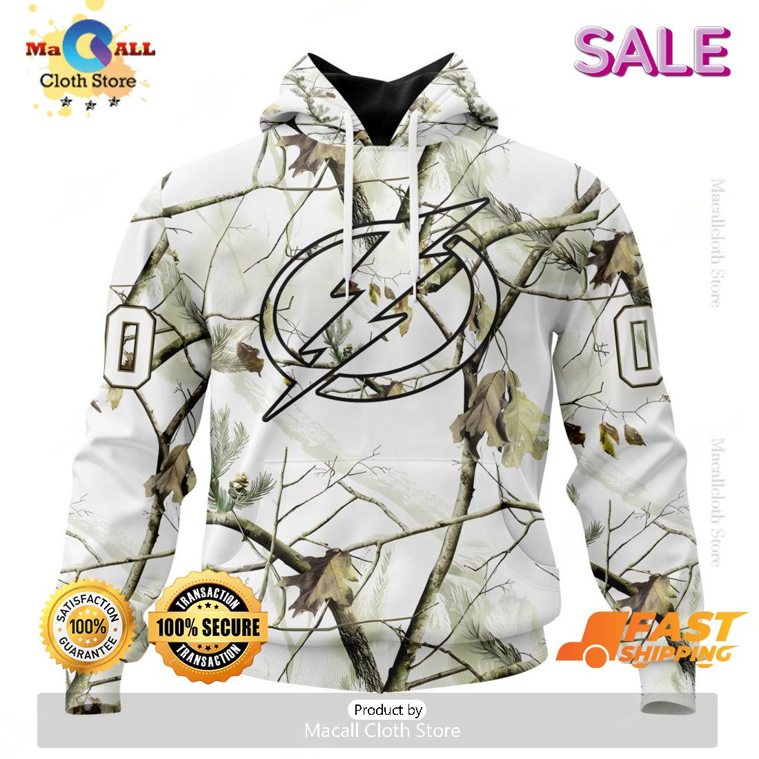 Personalized NHL Tampa Bay Lightning White Winter Hunting Camo Design Hoodie, Sweatshirt 3D Personalized NHL Tampa Bay Lightning White Winter Hunting Camo Design Hoodie, Sweatshirt 3D