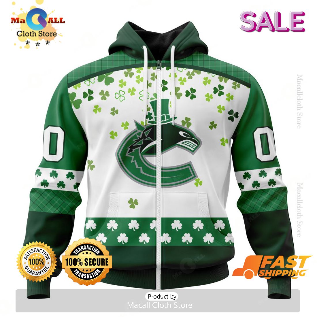 Personalized NHL Vancouver Canucks Special Design For St. Patrick Day Hoodie, Sweatshirt 3D