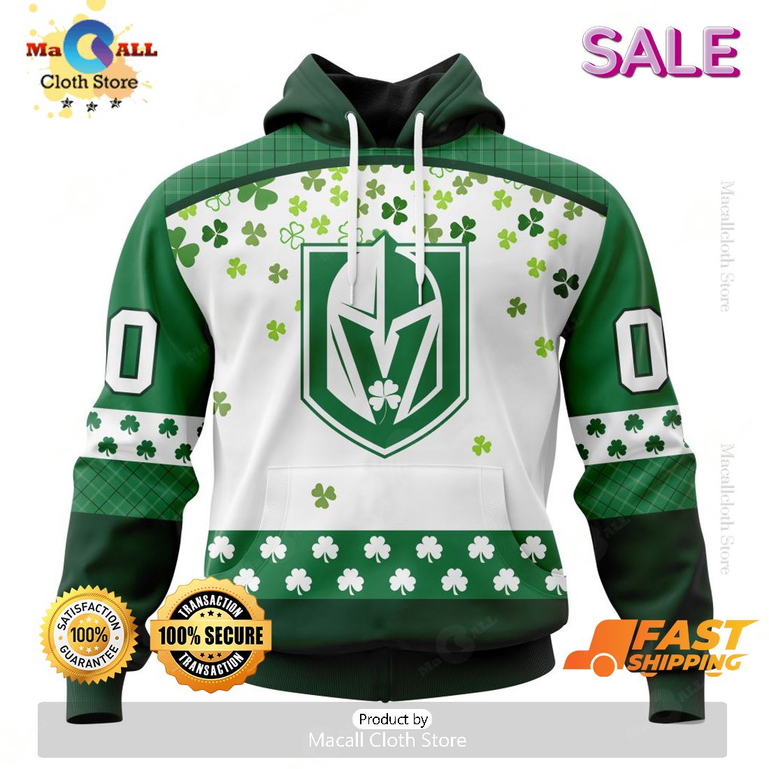 Personalized NHL Vegas Golden Knights Special Design For St. Patrick Day Hoodie, Sweatshirt 3D