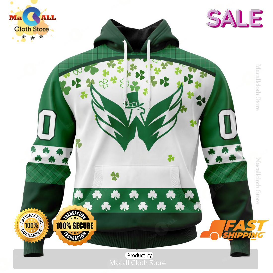 Personalized NHL Washington Capitals Special Design For St. Patrick Day Hoodie, Sweatshirt 3D