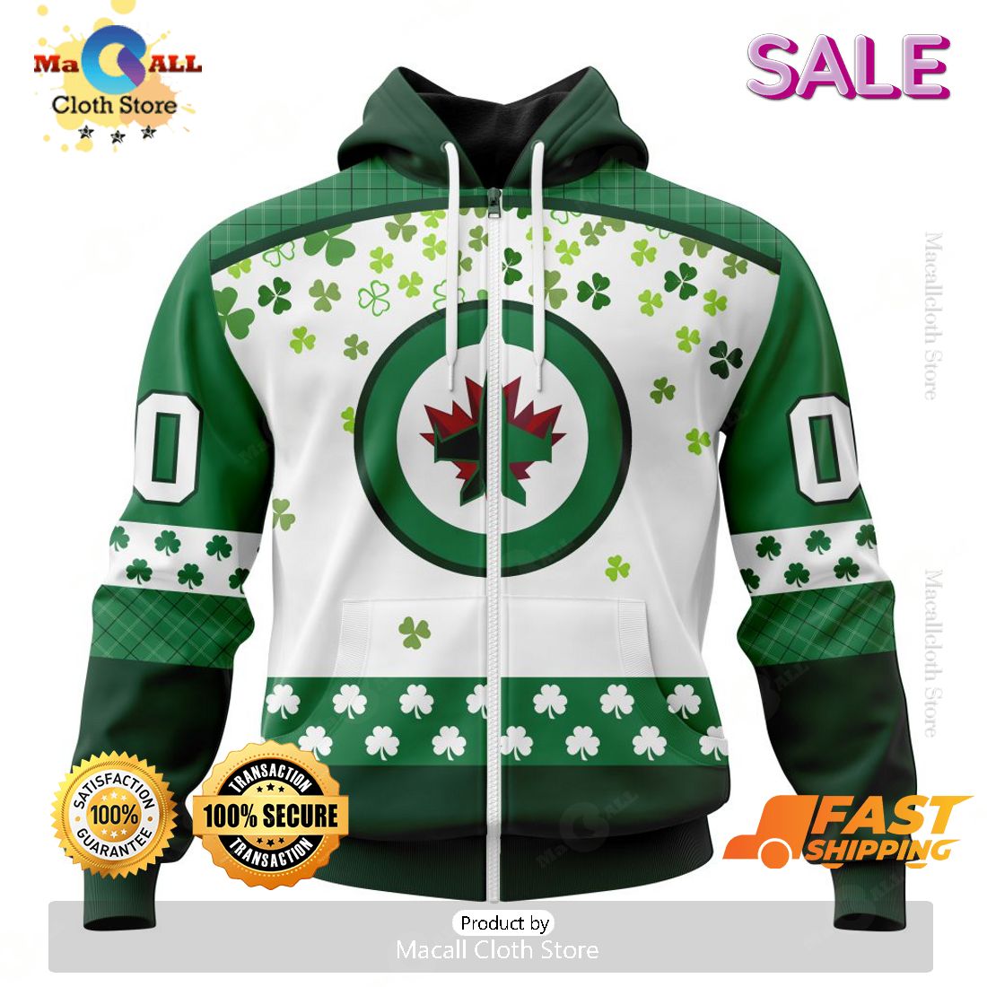 Personalized NHL Winnipeg Jets Special Design For St. Patrick Day Hoodie, Sweatshirt 3D