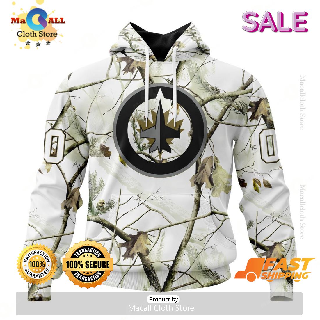 Personalized NHL Winnipeg Jets White Winter Hunting Camo Design Hoodie, Sweatshirt 3D Personalized NHL Winnipeg Jets White Winter Hunting Camo Design Hoodie, Sweatshirt 3D