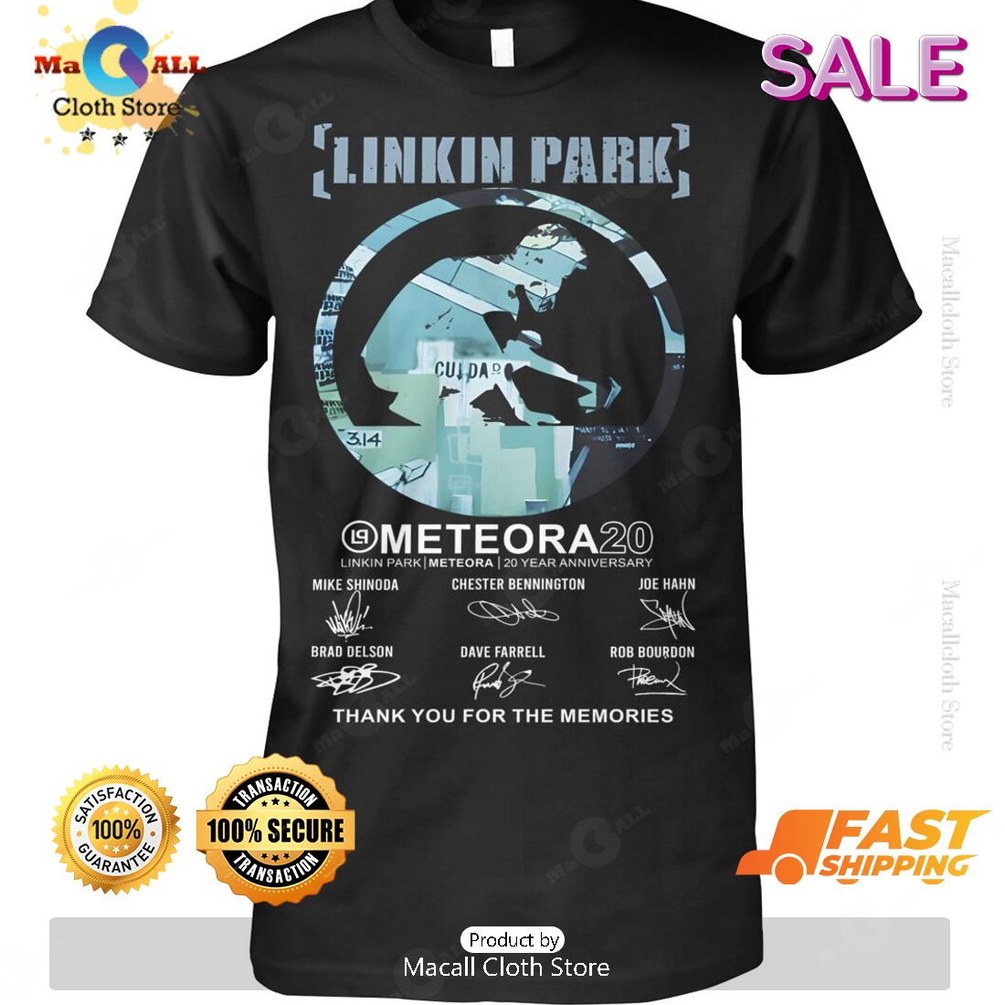 HOT Linkin Park Meteora Thank You For The Memories Signatures T-Shirt HOT Linkin Park Meteora Thank You For The Memories Signatures T-Shirt