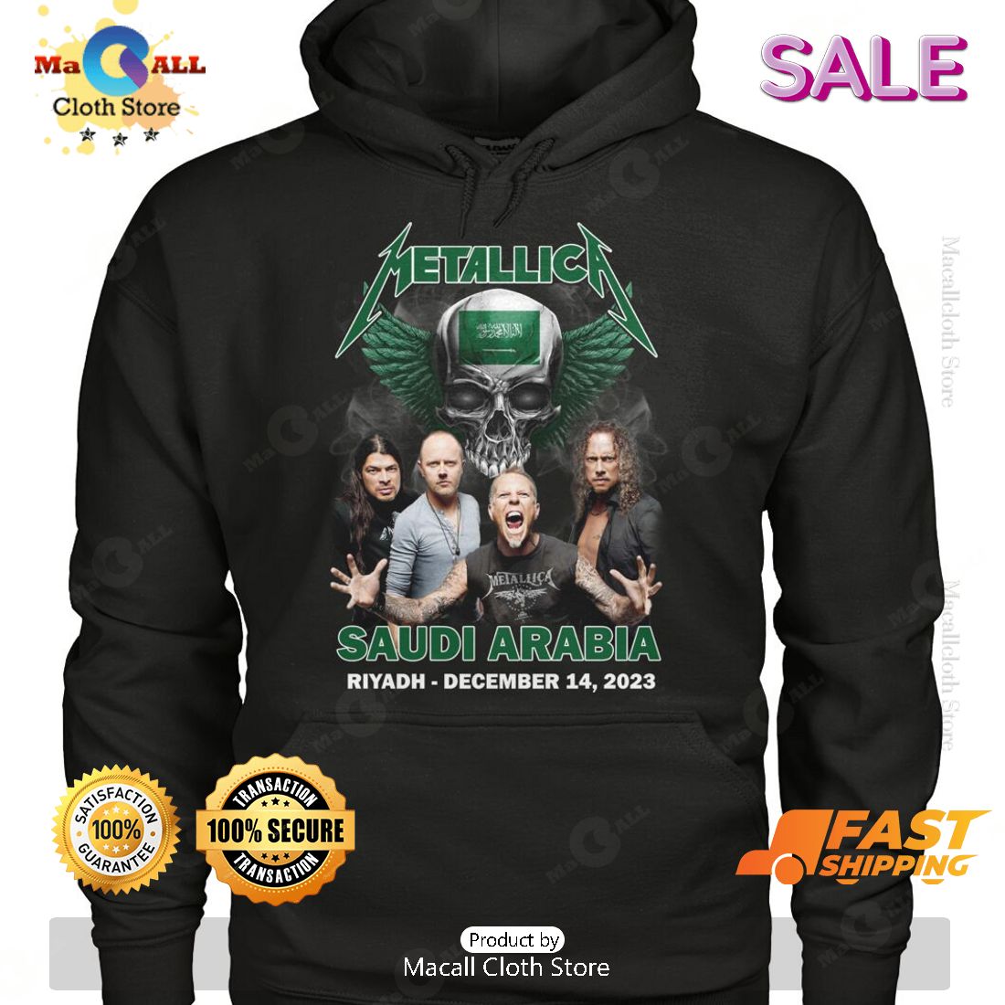 HOT Metallic Saudi Arabia Skull Design Classic T-Shirt HOT Metallic Saudi Arabia Skull Design Classic T-Shirt