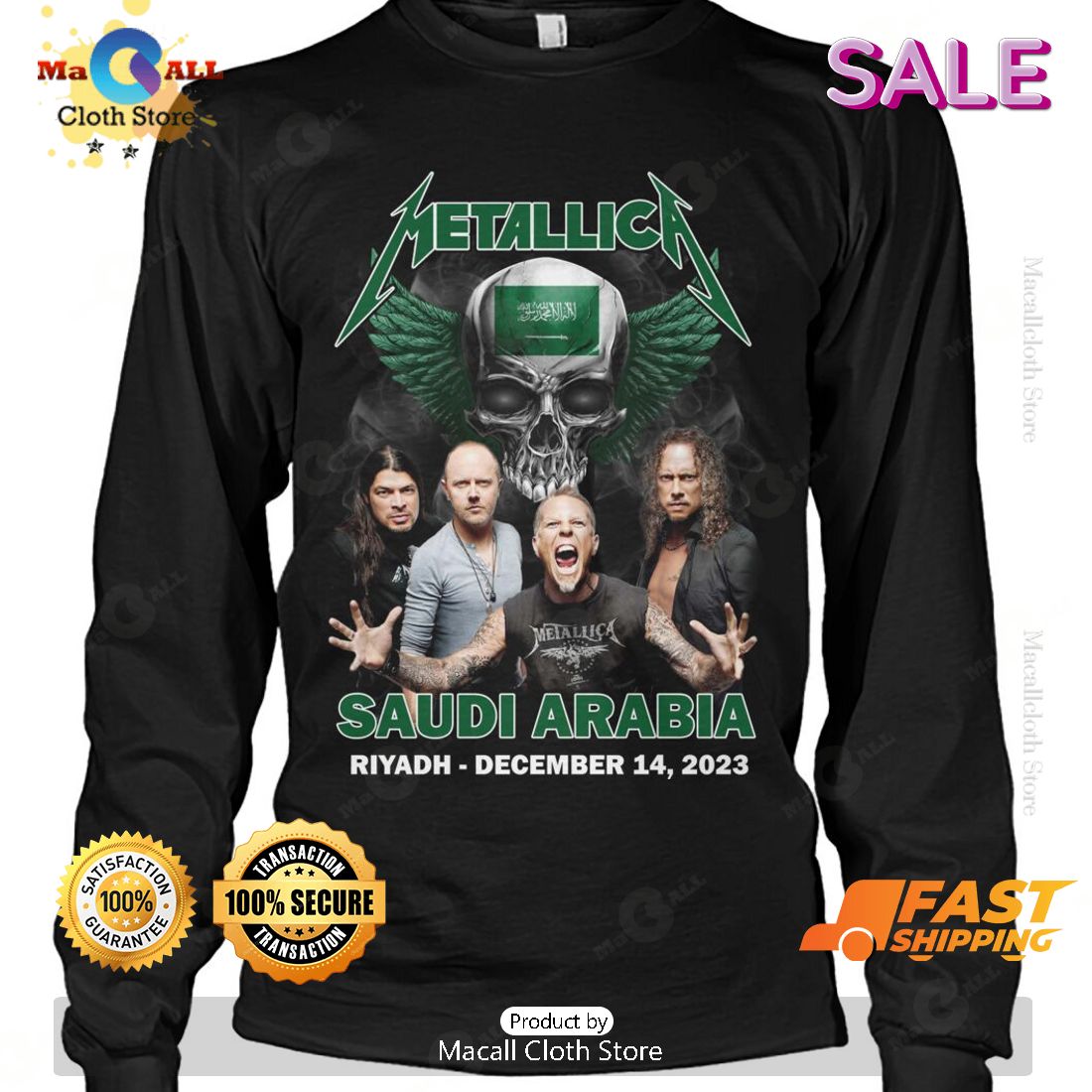 HOT Metallic Saudi Arabia Skull Design Classic T-Shirt HOT Metallic Saudi Arabia Skull Design Classic T-Shirt