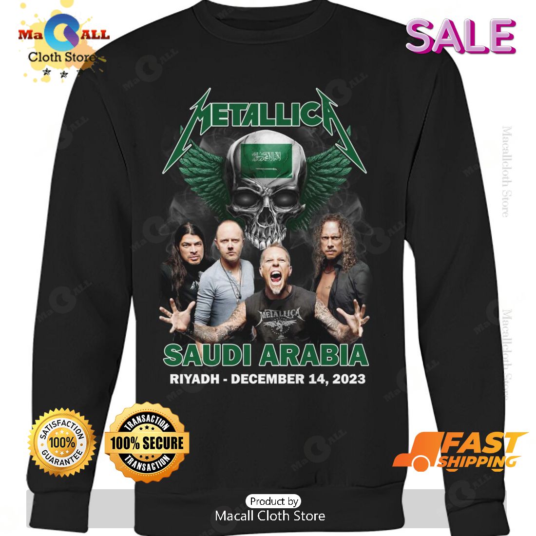 HOT Metallic Saudi Arabia Skull Design Classic T-Shirt HOT Metallic Saudi Arabia Skull Design Classic T-Shirt