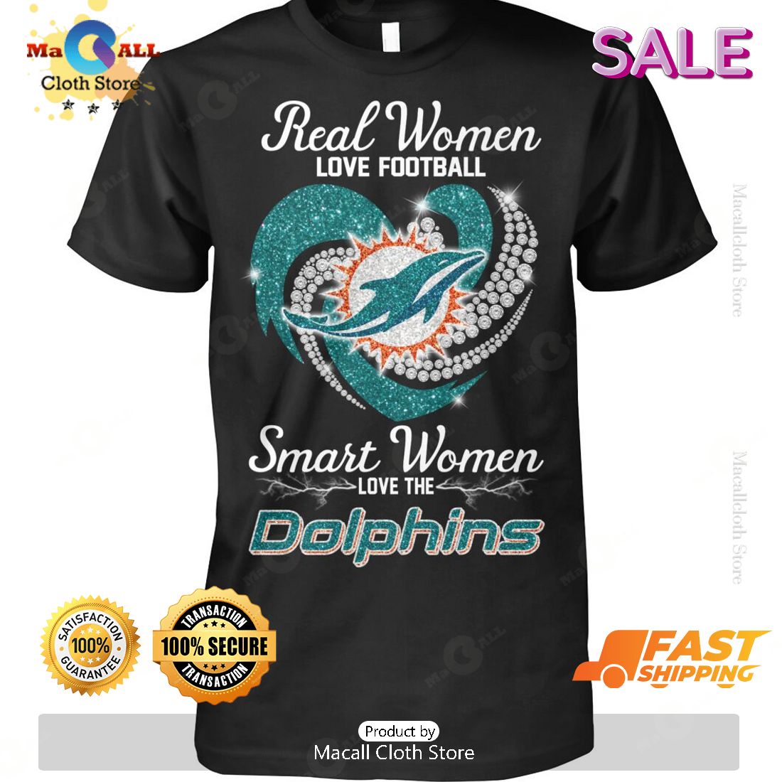 HOT Real Women Love Football Smart Women Love The Dolphins Classic T-Shirt HOT Real Women Love Football Smart Women Love The Dolphins Classic T-Shirt
