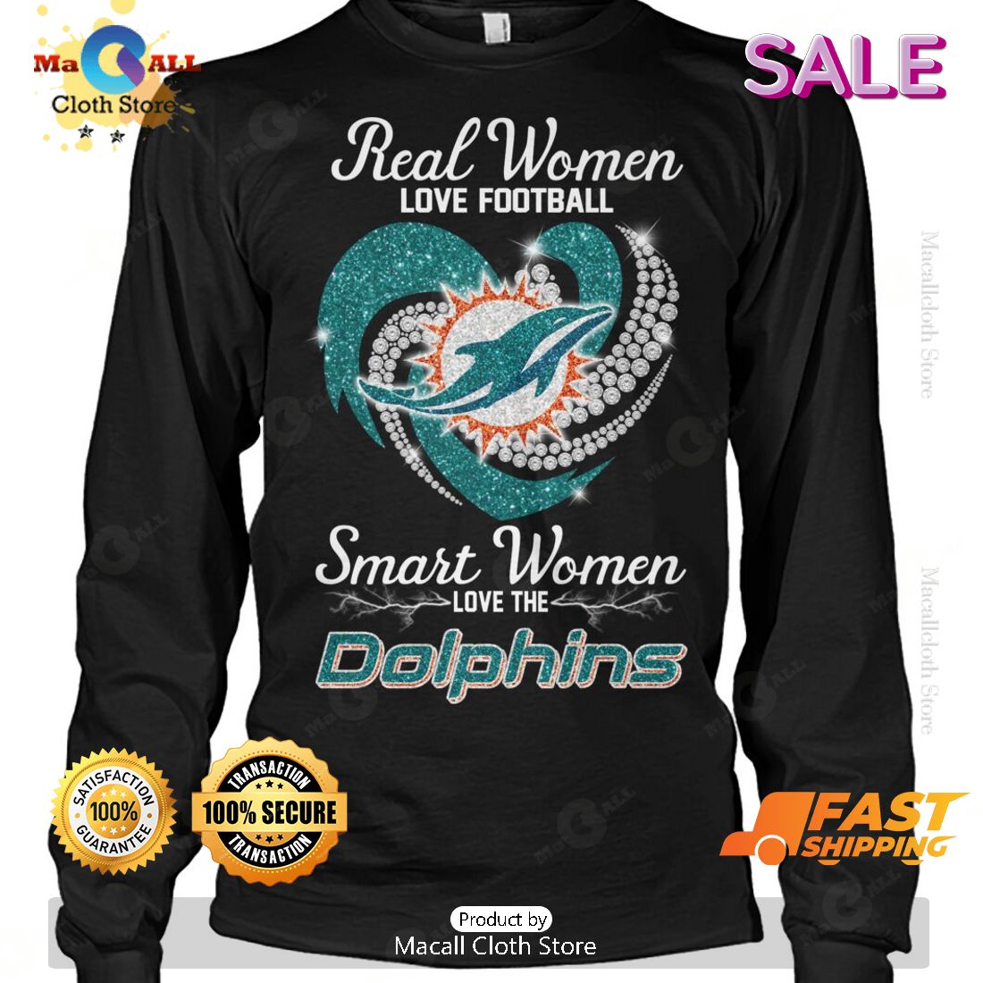 HOT Real Women Love Football Smart Women Love The Dolphins Classic T-Shirt HOT Real Women Love Football Smart Women Love The Dolphins Classic T-Shirt