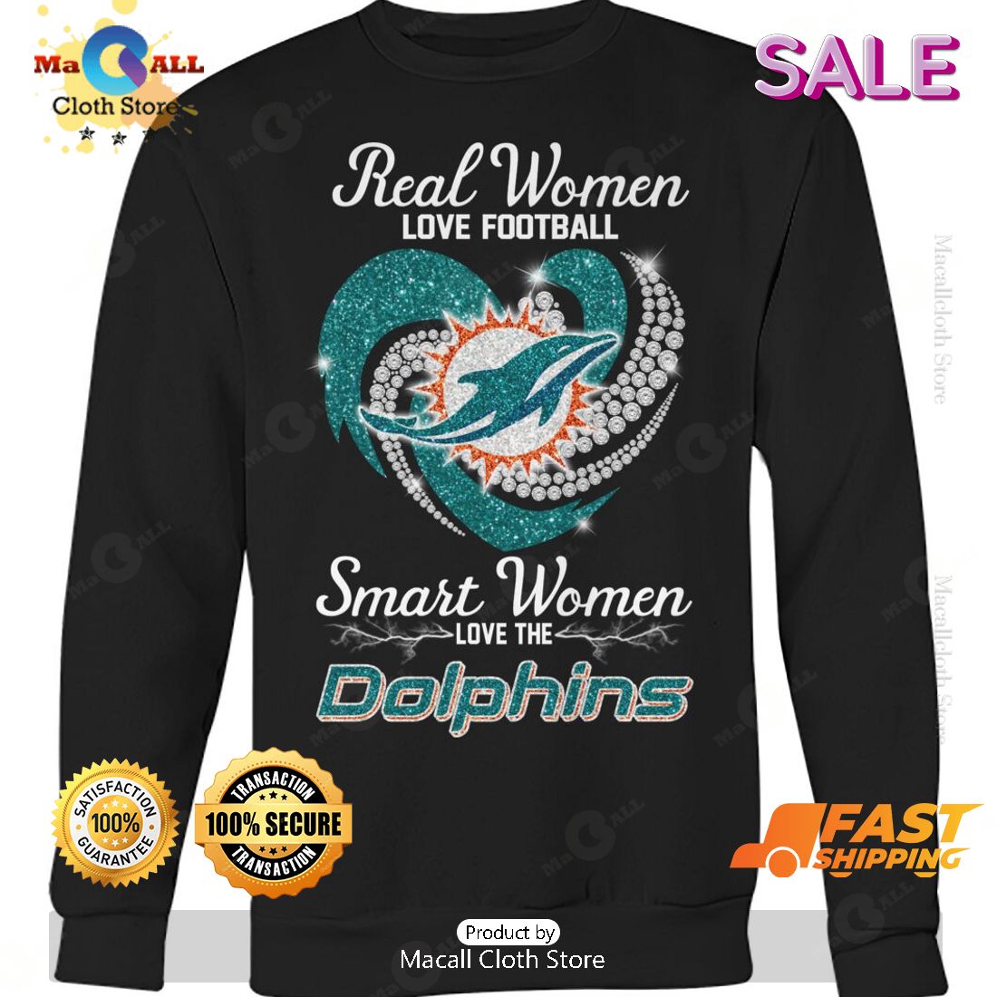 HOT Real Women Love Football Smart Women Love The Dolphins Classic T-Shirt HOT Real Women Love Football Smart Women Love The Dolphins Classic T-Shirt