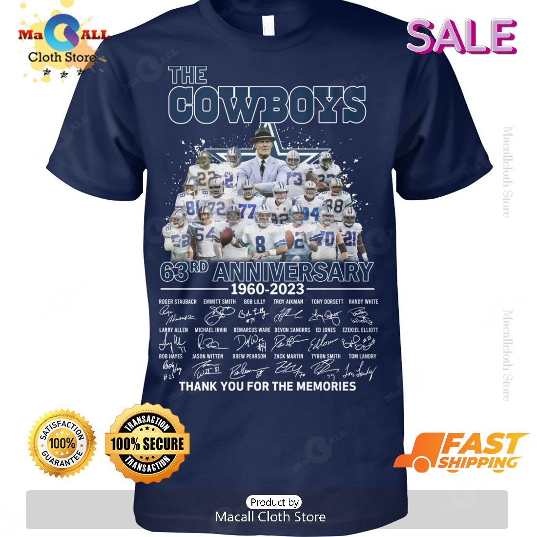 HOT The Cowboys 63rd Anniversary 1960-2023 Thank You For The Memories T-Shirt HOT The Cowboys 63rd Anniversary 1960-2023 Thank You For The Memories T-Shirt
