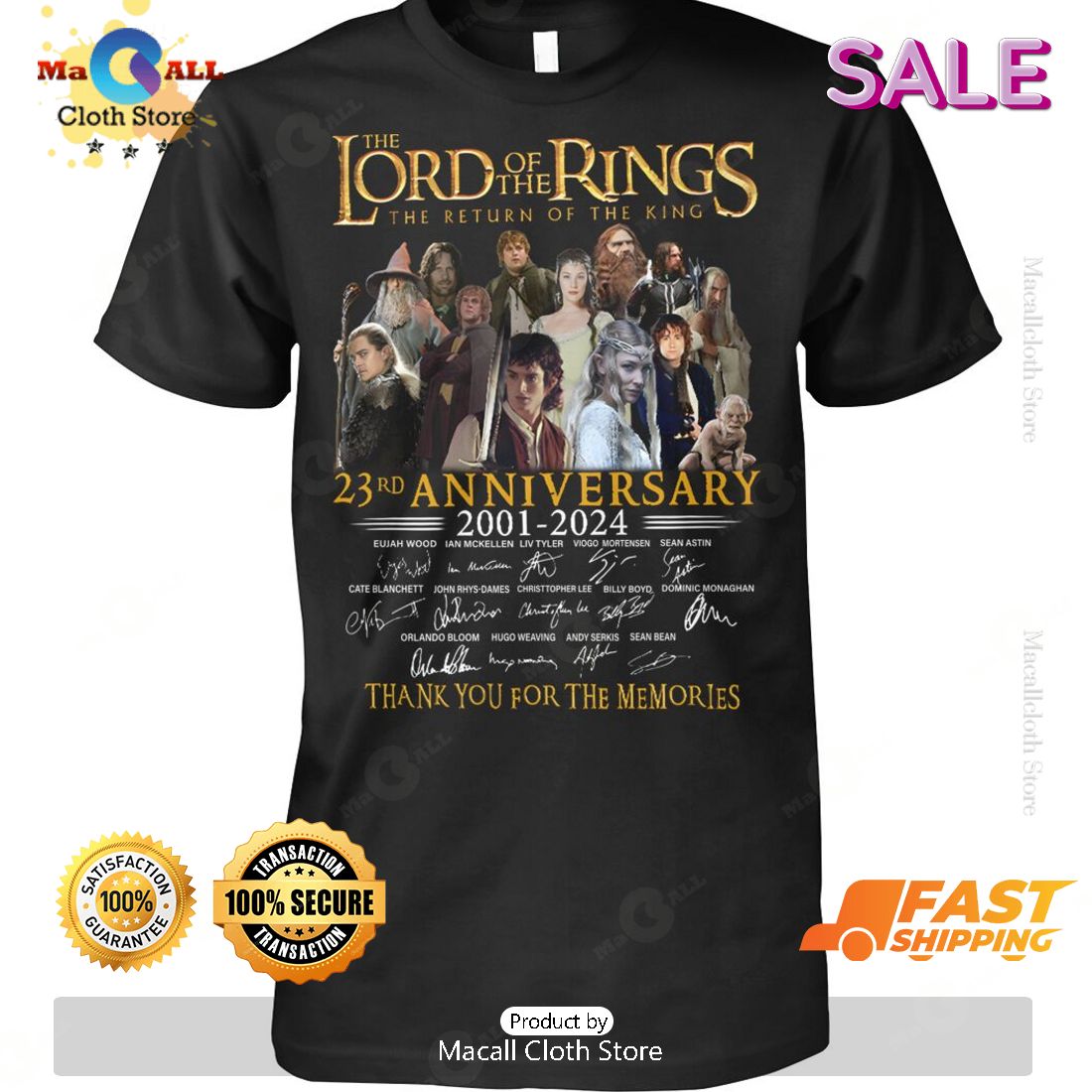 HOT The Lord Of The Rings The Return Of The King 23rd Anniversary 2001-2024 T-Shirt HOT The Lord Of The Rings The Return Of The King 23rd Anniversary 2001-2024 T-Shirt