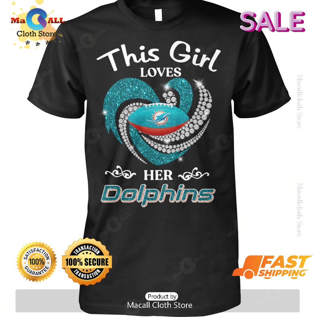 HOT This Grl Loves Her Dolphins Classic T-Shirt HOT This Grl Loves Her Dolphins Classic T-Shirt