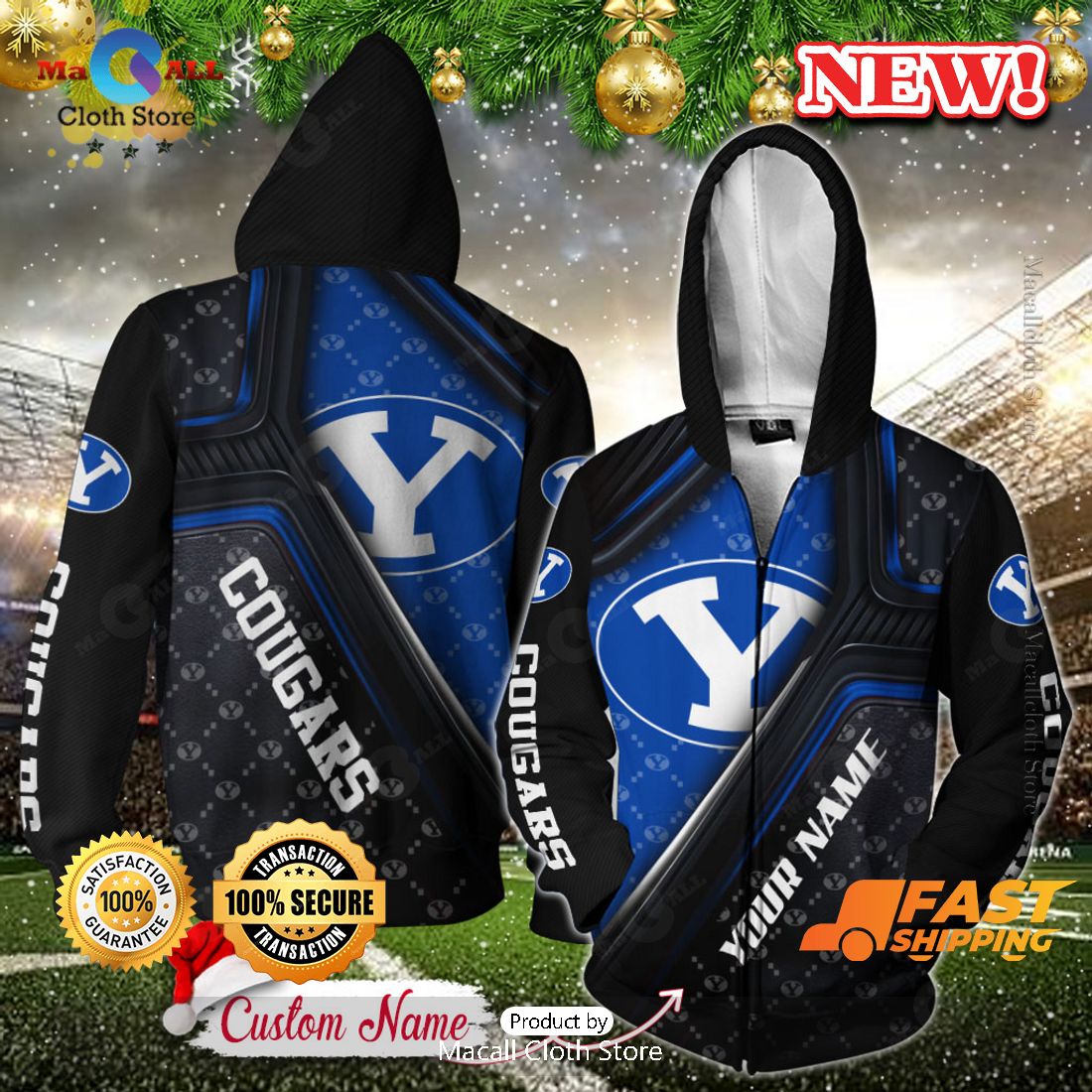 NCAA BYU Cougars Custom Name Hoodie, Sweatshirt 3D