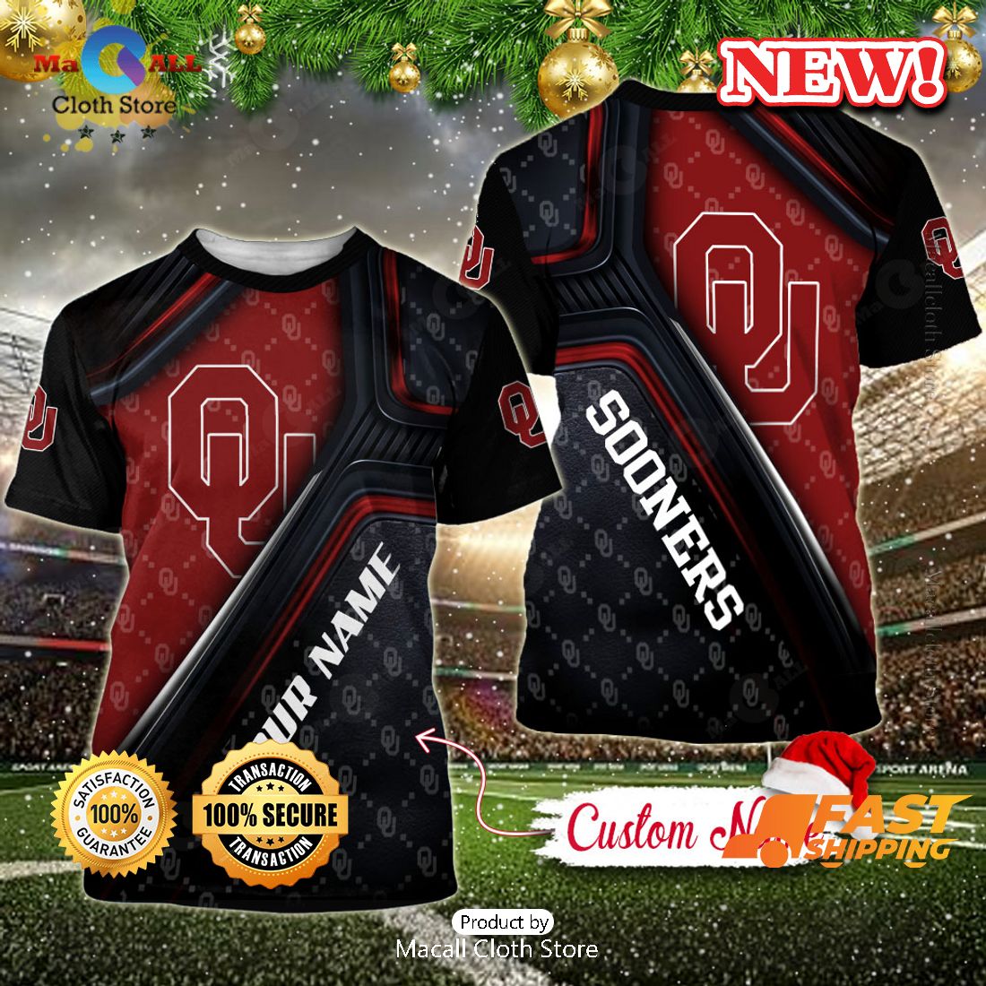 NCAA Oklahoma Sooners Custom Name Hoodie, Sweatshirt 3D