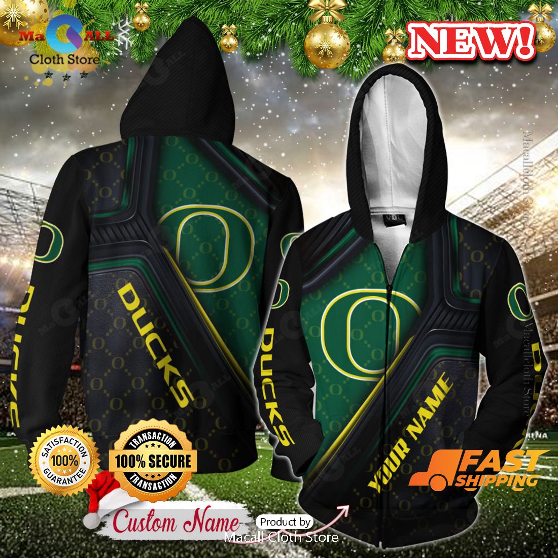 NCAA Oregon Ducks Custom Name Hoodie, Sweatshirt 3D
