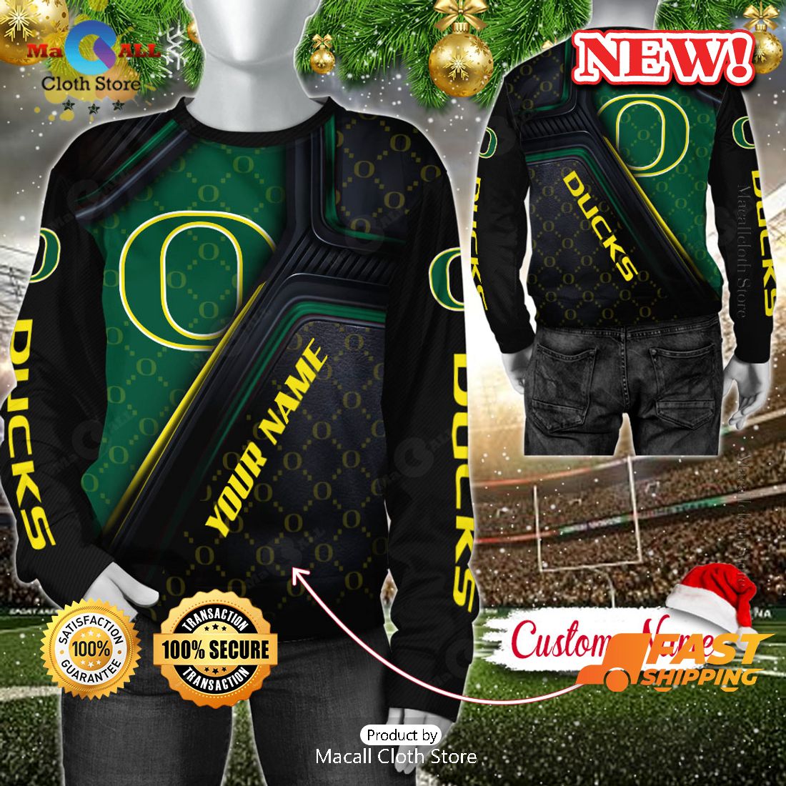 NCAA Oregon Ducks Custom Name Hoodie, Sweatshirt 3D