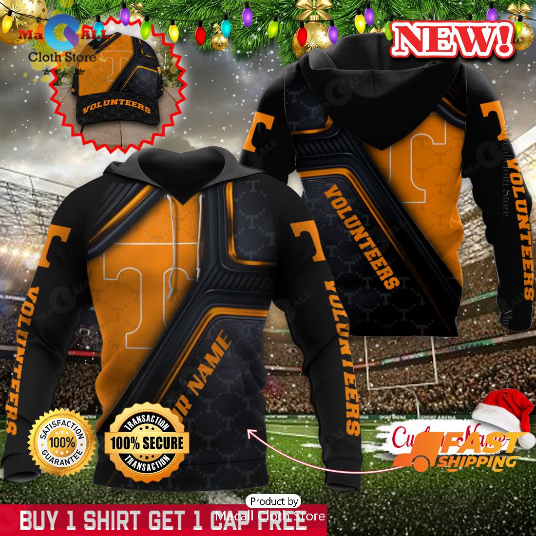 NCAA Tennessee Volunteers Custom Name Hoodie, Sweatshirt 3D NCAA Tennessee Volunteers Custom Name Hoodie, Sweatshirt 3D