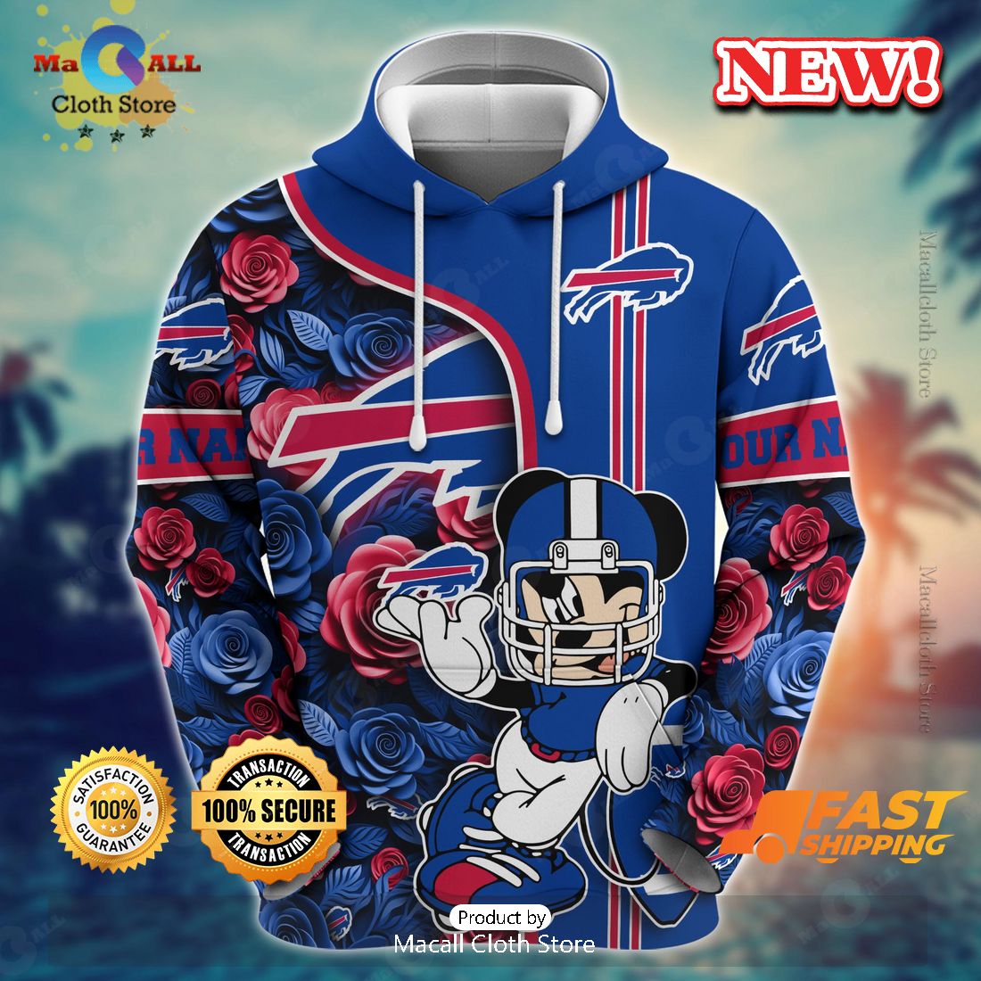 Buffalo Bills Flower Custom Name Best Arrivals Hoode 3D