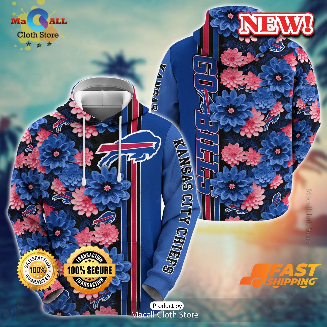Buffalo Bills Flower New Arrivals Hoode 3D Buffalo Bills Flower New Arrivals Hoode 3D