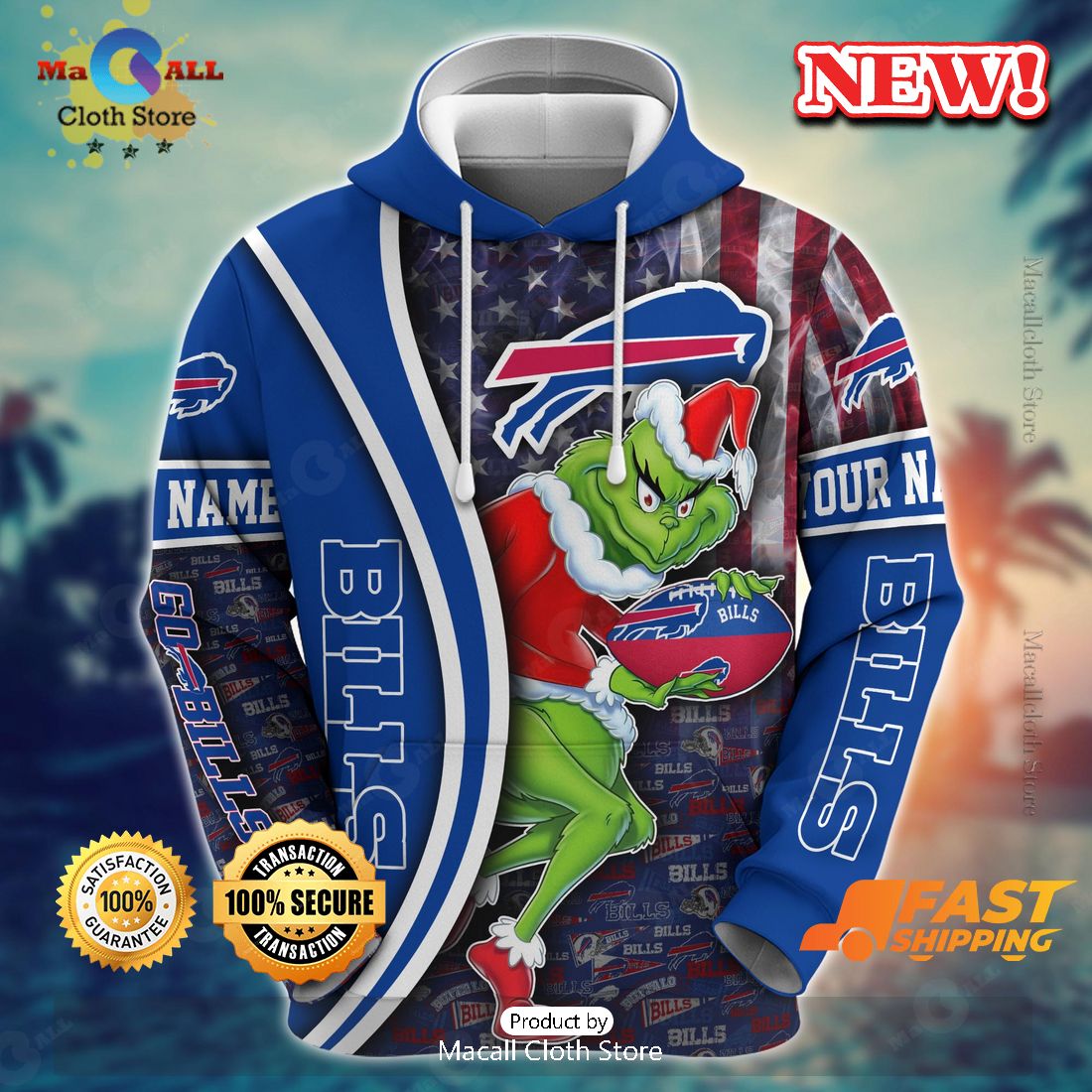 Buffalo Bills Grinch Custom Name New Arrivals Hoodie 3D