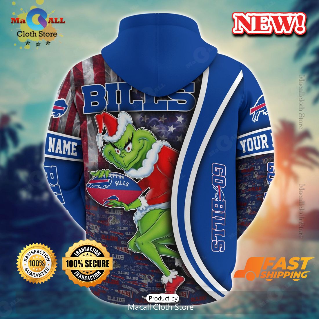 Buffalo Bills Grinch Custom Name New Arrivals Hoodie 3D