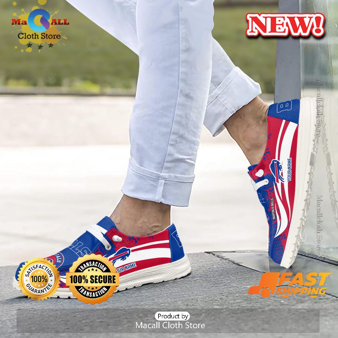 Buffalo Bills Custom Name Latest Arrivals Hey Dude Shoes