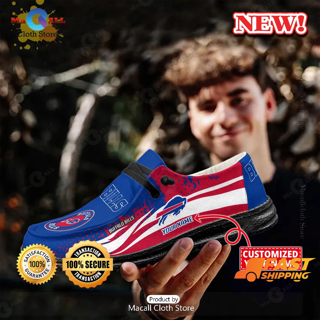 Buffalo Bills Custom Name Latest Arrivals Hey Dude Shoes Buffalo Bills Custom Name Latest Arrivals Hey Dude Shoes