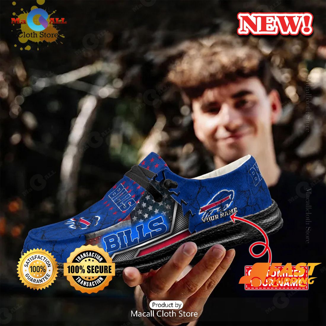 Buffalo Bills Custom Name Special Arrivals Hey Dude Shoes Buffalo Bills Custom Name Special Arrivals Hey Dude Shoes