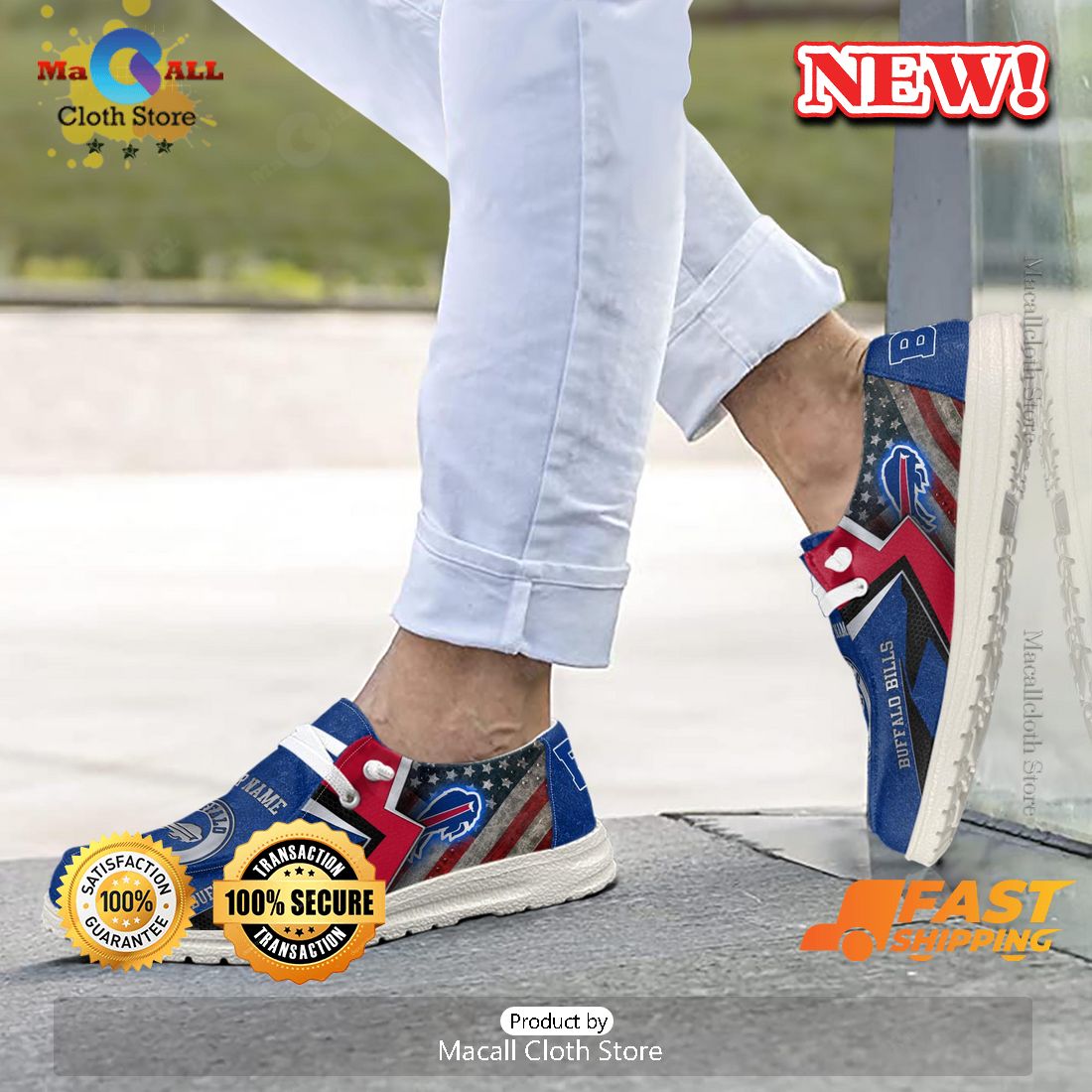 Buffalo Bills H-D Shoes Custom Name Best Arrivals Hey Dude Shoes