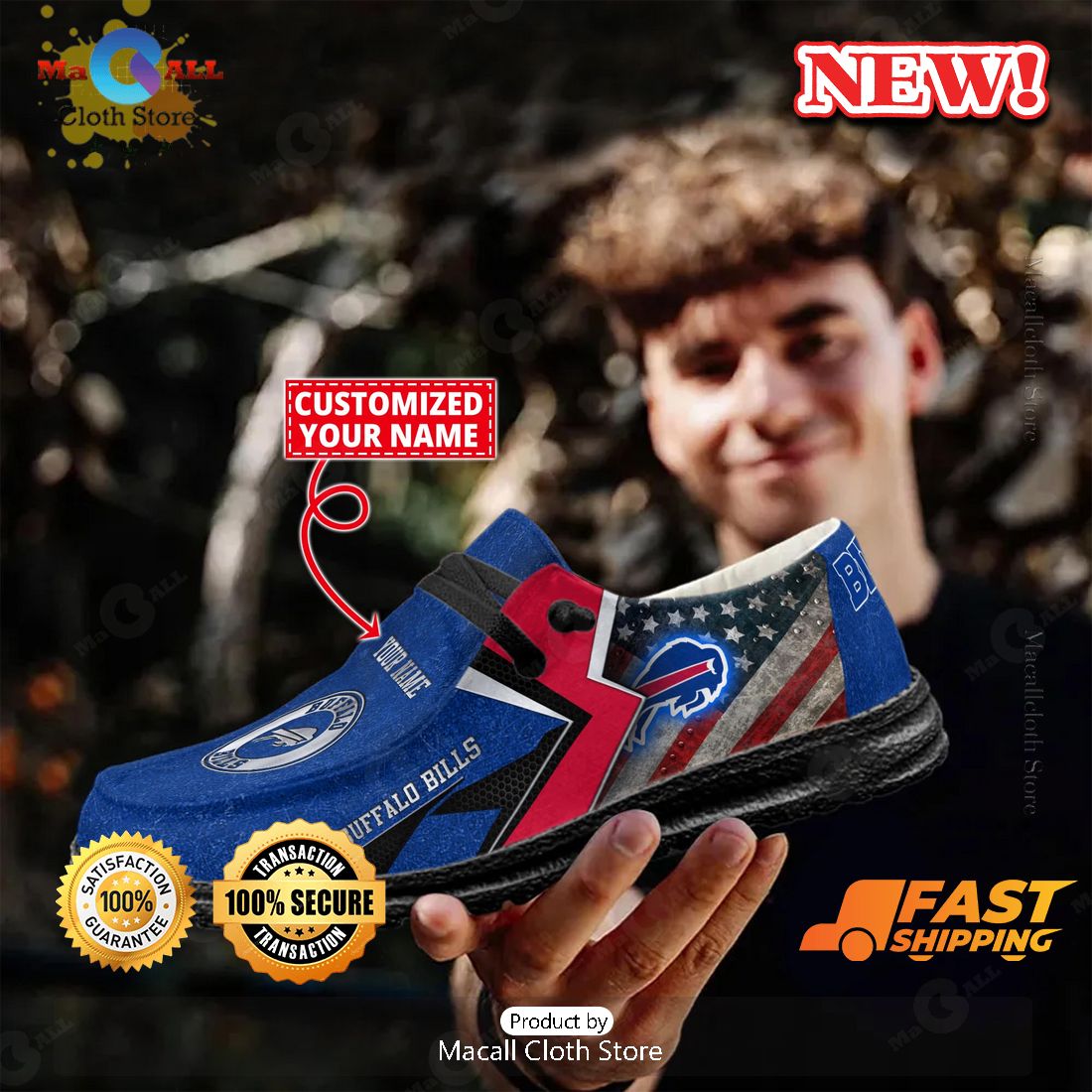 Buffalo Bills H-D Shoes Custom Name Best Arrivals Hey Dude Shoes Buffalo Bills H-D Shoes Custom Name Best Arrivals Hey Dude Shoes