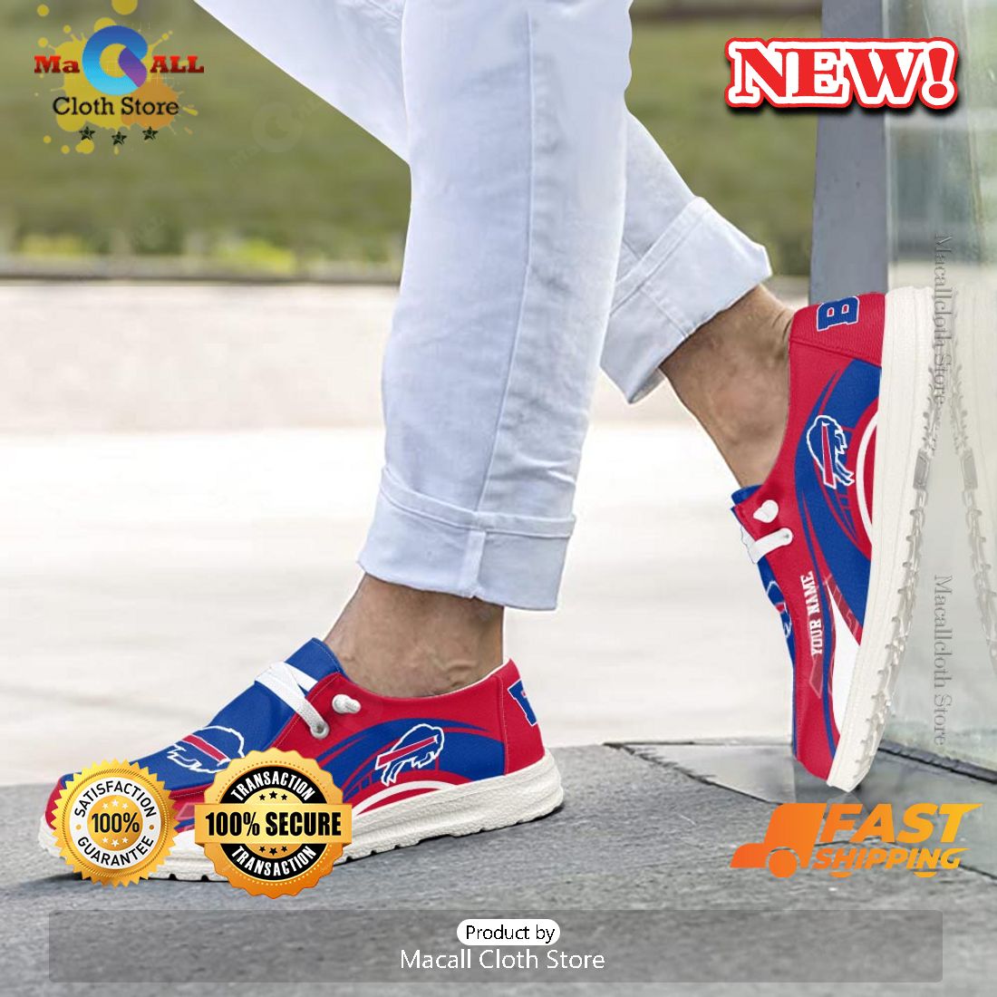 Buffalo Bills H-D Shoes Custom Trending Hot Trend Arrivals Hey Dude Shoes
