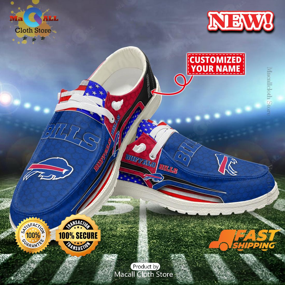 HOT TREND Buffalo Bills Customize New Arrivals Hey Dude Shoes HOT TREND Buffalo Bills Customize New Arrivals Hey Dude Shoes