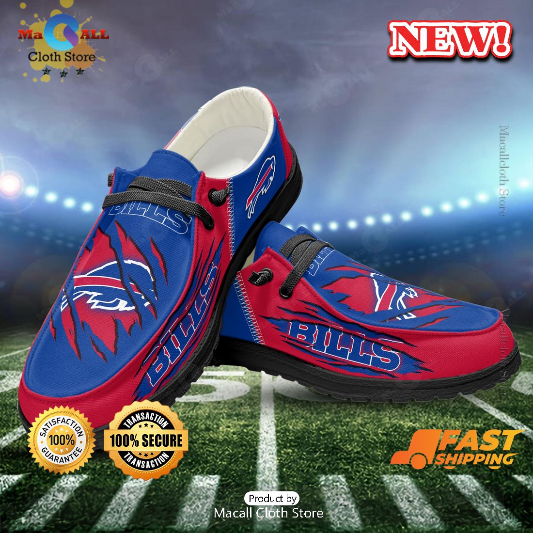 NEW Buffalo Bills Customize New Arrivals Hey Dude Shoes