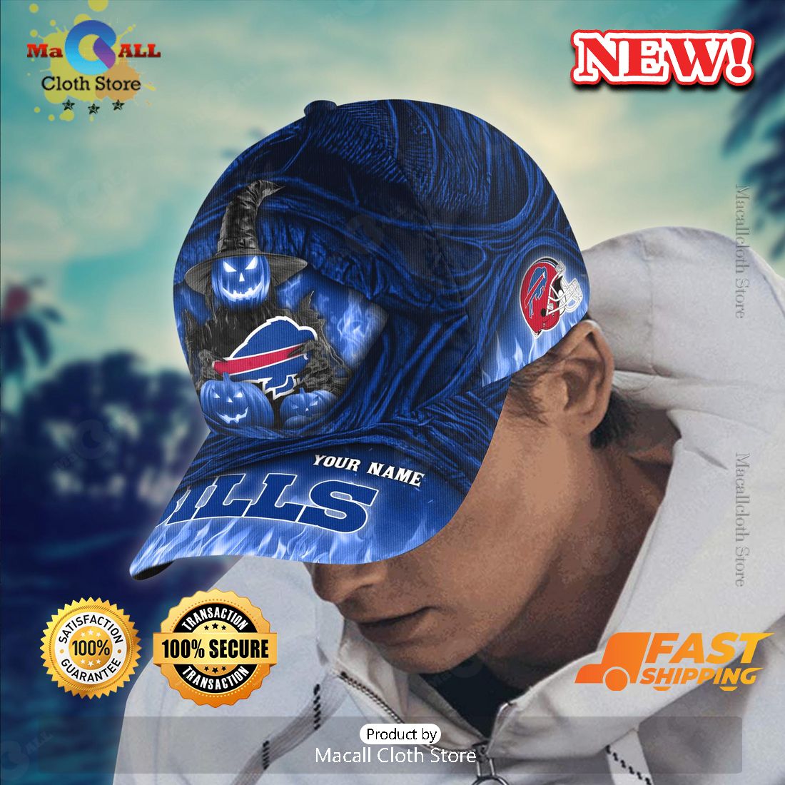 Buffalo Bills Special Halloween Custom For This Season Cap