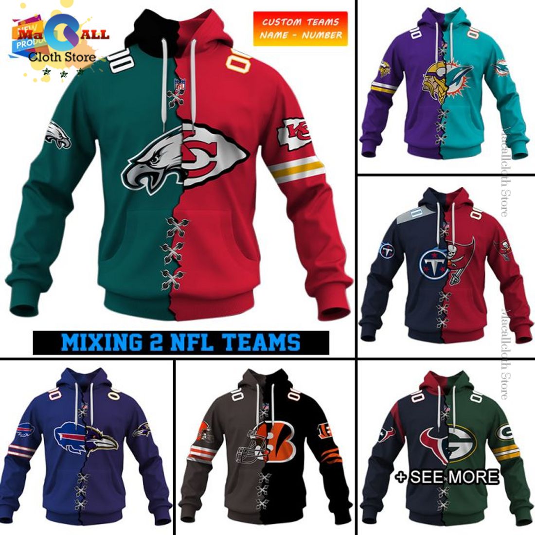 Mix 2 NFL Teams - Macall Cloth Store - Destination for fashionistas