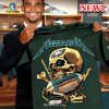 Metallic Los Angeles Rams Royalty Skull Design T-Shirt